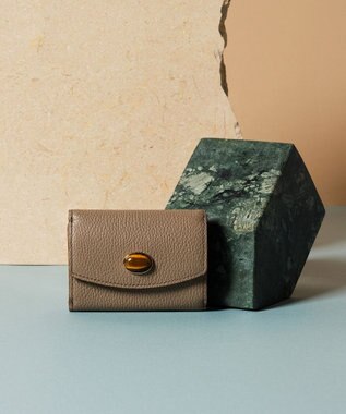 TOPKAPI 【TOPKAPI】gemdrops ジェムドロップ ミニエンボスレザー 天然石 三つ折り 財布