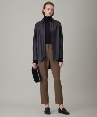 ICB L 【洗える】ウール2WAYストレッチ テーパードパンツ モカ系