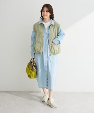 Green Parks シアーデニムシャツワンピース Light Indigo