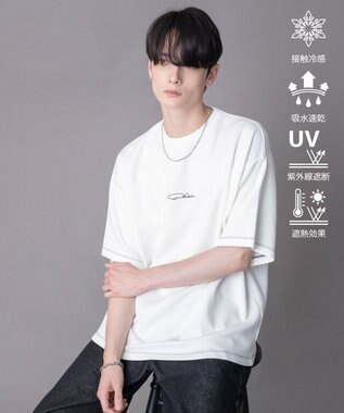 WEGO 【機能T/ユニセックス着用ITEM】カラーステッチワンポイントT（SS） ホワイト