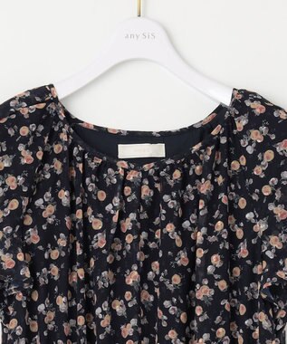 ANY SIS L 【洗える】ニュアンスピーチ ワンピース ネイビー系