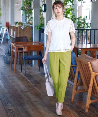 Tiaclasse 【洗える】テーパードパンツ グリーン