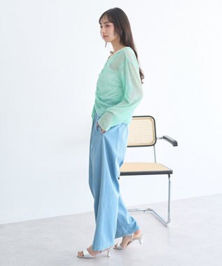 earth music&ecology フロントドロストシアープルオーバー Light Green