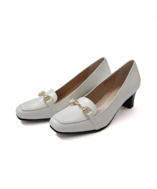 Pointer 日本製 ビット付きヒールアップローファー オフホワイト