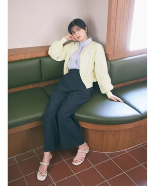 earth music&ecology 前後２ＷＡＹちびパールボタンカーディガン Yellow