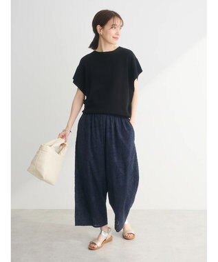 Green Parks 推しニット　フレンチスリーブニットプルオーバー Black