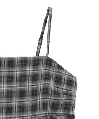 earth music&ecology イレヘムチェックキャミチュニック Check Black