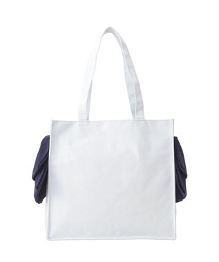 Maison de FLEUR マリンラインリボンスクエアトートバッグ Light Blue