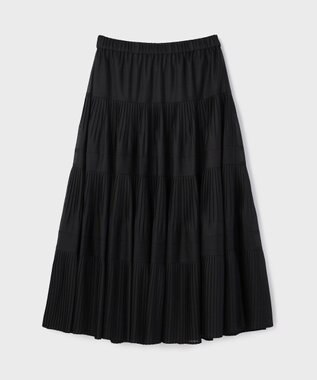 GRACE CONTINENTAL プリーツティアードスカート ブラック