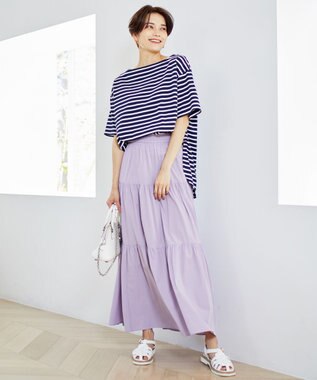 UNFILO L 撥水汗ジミ防止ボーダーT ネイビー系1