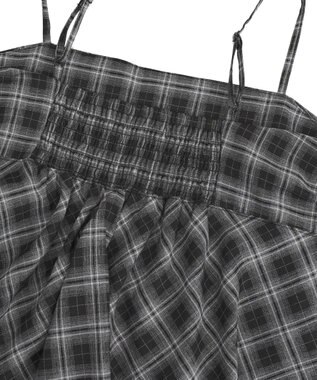 earth music&ecology イレヘムチェックキャミチュニック Check Black