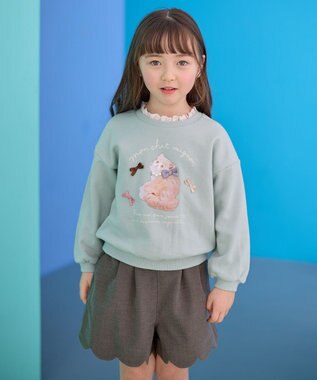 ANY KIDS フォトネコ 裏毛 トレーナー ミント