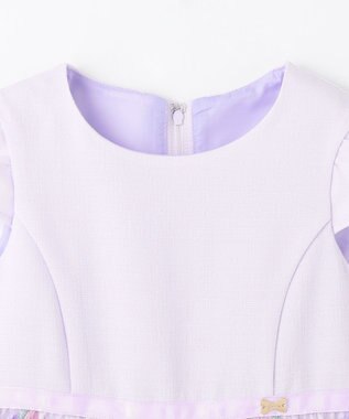 ANY KIDS フラワー刺繍ワンピース ラベンダー