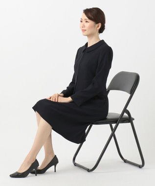 自由区 FORMAL 【お受験/セレモニーに】濃紺　洗える/衿取り外し　ワンピース+ジャケット ネイビー系