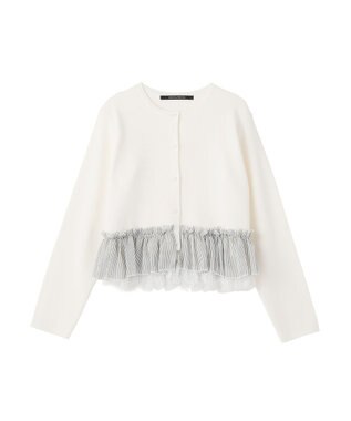 YECCA VECCA レースレイヤードラッフルカーディガン Off White
