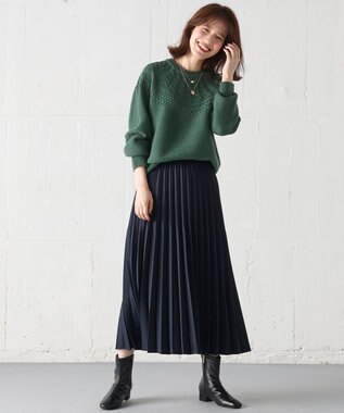 ANY 【洗濯機可能】ソフトアクリル求心ニット グリーン