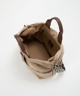 TOPKAPI 【TREASURE TOPKAPI】ナイロン パターンベルト付き 2way トートバッグ / 8ポケット ベージュ