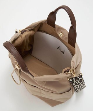 TOPKAPI 【TREASURE TOPKAPI】ナイロン パターンベルト付き 2way トートバッグ / 8ポケット ベージュ