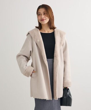 Green Parks フーディガウンコート Light Beige