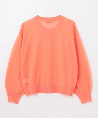 ANY L 【洗濯機可/アンチピリング/接触冷感】シアークルーネックカーディガン オレンジ