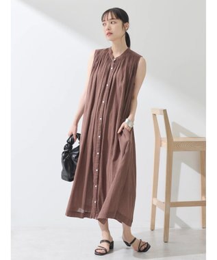 earth music&ecology 綿クレープワンピース（無地） Brown