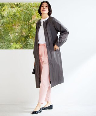 自由区 ライトフィールジャージータックテーパード パンツ ピンク