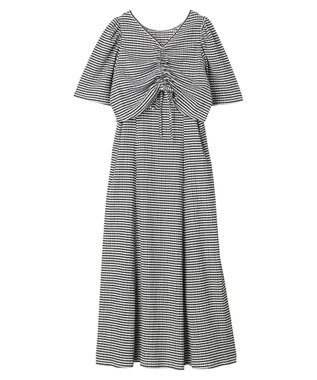 earth music&ecology ＳＥＴ２点ドロストプルオーバー＋キャミワンピース Check Black