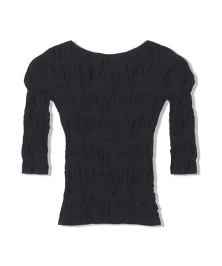 Chacott 【ノーソーイングニット】シアーレースボートネックトップ ブラック
