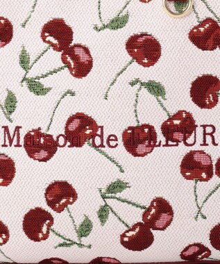 Maison de FLEUR チェリー柄ゴブラン２Ｗａｙスクエアトートバッグ Red