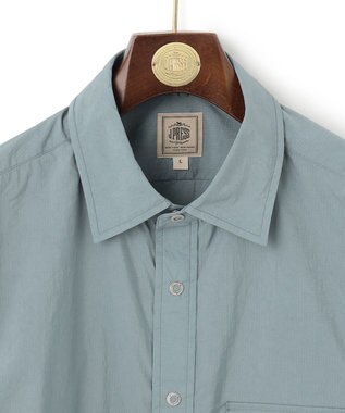 J.PRESS MEN ナイロンリップレギュラーカラー シャツブルゾン サックスブルー系