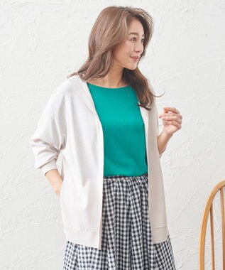 ANY L 【接触冷感/UVケア/アンチピリング】フーディーカーディガン エクリュ