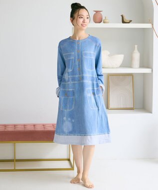 tsumori chisato SLEEP ツモリチサト ルームウエア ワンピース 長袖 綿100%(本体) ロング丈(ふくらはぎ付近) UNX557 /ワコール