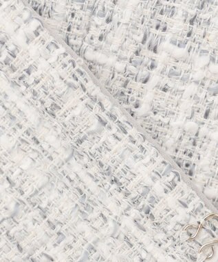 J.PRESS LADIES ファンシーツイード ノーカラー ジャケット ライトグレー系1