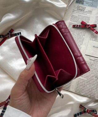 WEGO ギャザーリボンウォレット レッド