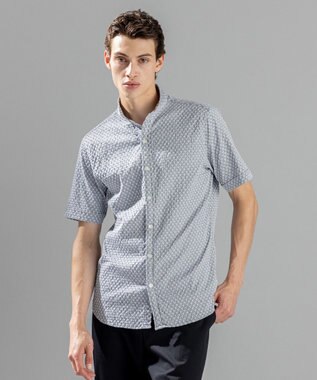 JOSEPH HOMME トライジャガードストレッチ ウイングカラー半袖シャツ ライトグレー系