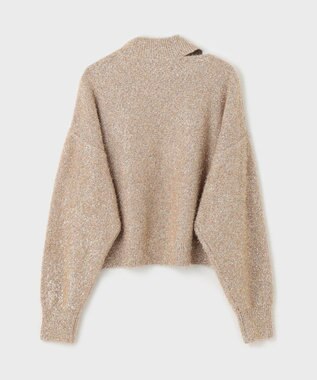 GRACE CONTINENTAL ラメフェザーニットトップ ベージュ