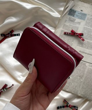 WEGO ギャザーリボンウォレット レッド
