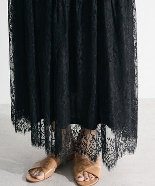 Green Parks ・ＥＬＥＮＣＡＲＥ　ＤＵＥ　レースティアードスカート Black