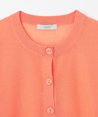 ANY L 【洗濯機可/アンチピリング/接触冷感】シアークルーネックカーディガン オレンジ