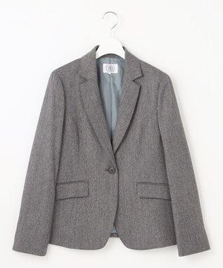 J.PRESS LADIES 【セットアップ対応】ウールストレッチツイード テーラード ジャケット グレー系