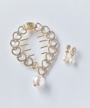 Phoebe <オンワード限定セット>ルナドロップパールイヤリング×ハートシニヨンカフ
