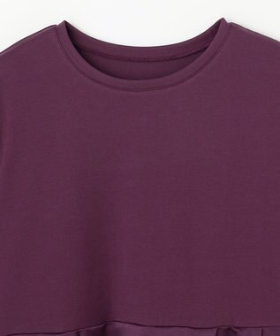 ANY L 【WEB限定】サテンコンビペプラムカットソー ワイン