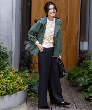 ANY SIS 【撥水・洗える】フーディショート ブルゾン ブルーグリーン