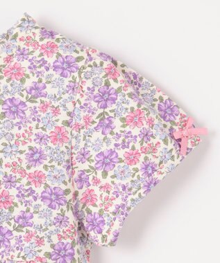 ANY KIDS カットソー サマー ワンピース オフホワイト×花柄