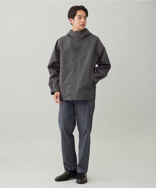 UNFILO MENS 防風撥水 フードブルゾン 杢グレー