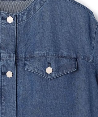 ICB L ナチュラルソフトデニム クロップドジャケット バイオデニム