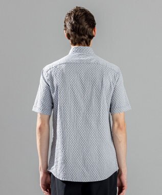JOSEPH HOMME トライジャガードストレッチ ウイングカラー半袖シャツ ライトグレー系