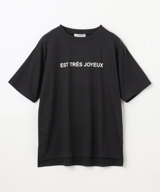 ANY 【汗ジミ防止加工】シルケットスムース半袖ロゴTシャツ ブラック
