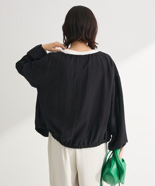 Green Parks ドロストネックシアーブルゾン Black