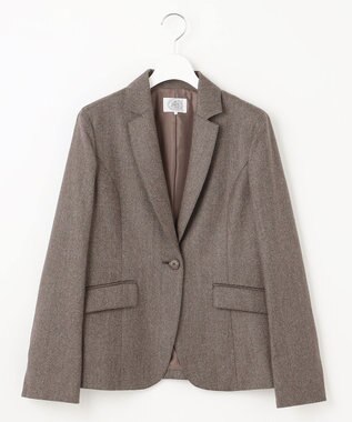 J.PRESS LADIES 【セットアップ対応】ウールストレッチツイード テーラード ジャケット ダークブラウン系